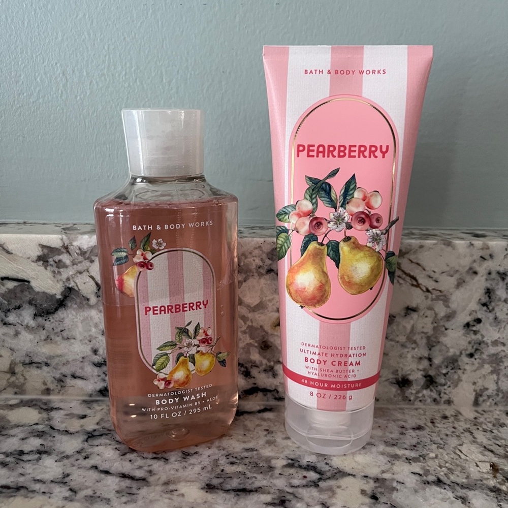 Bath & Body Works Pearberry Body Wash and Cream Set -